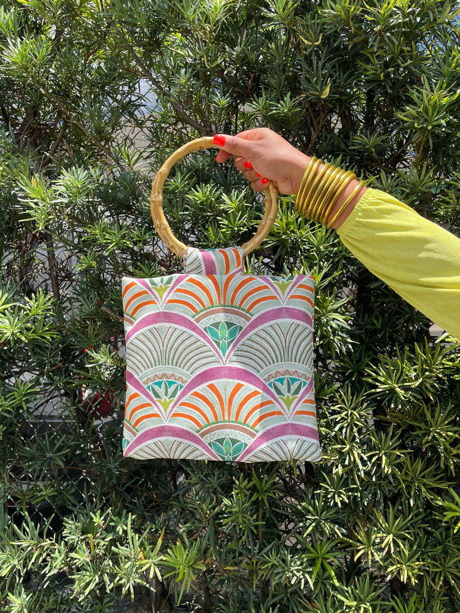 Handmade bag, Art Deco fuchsia.