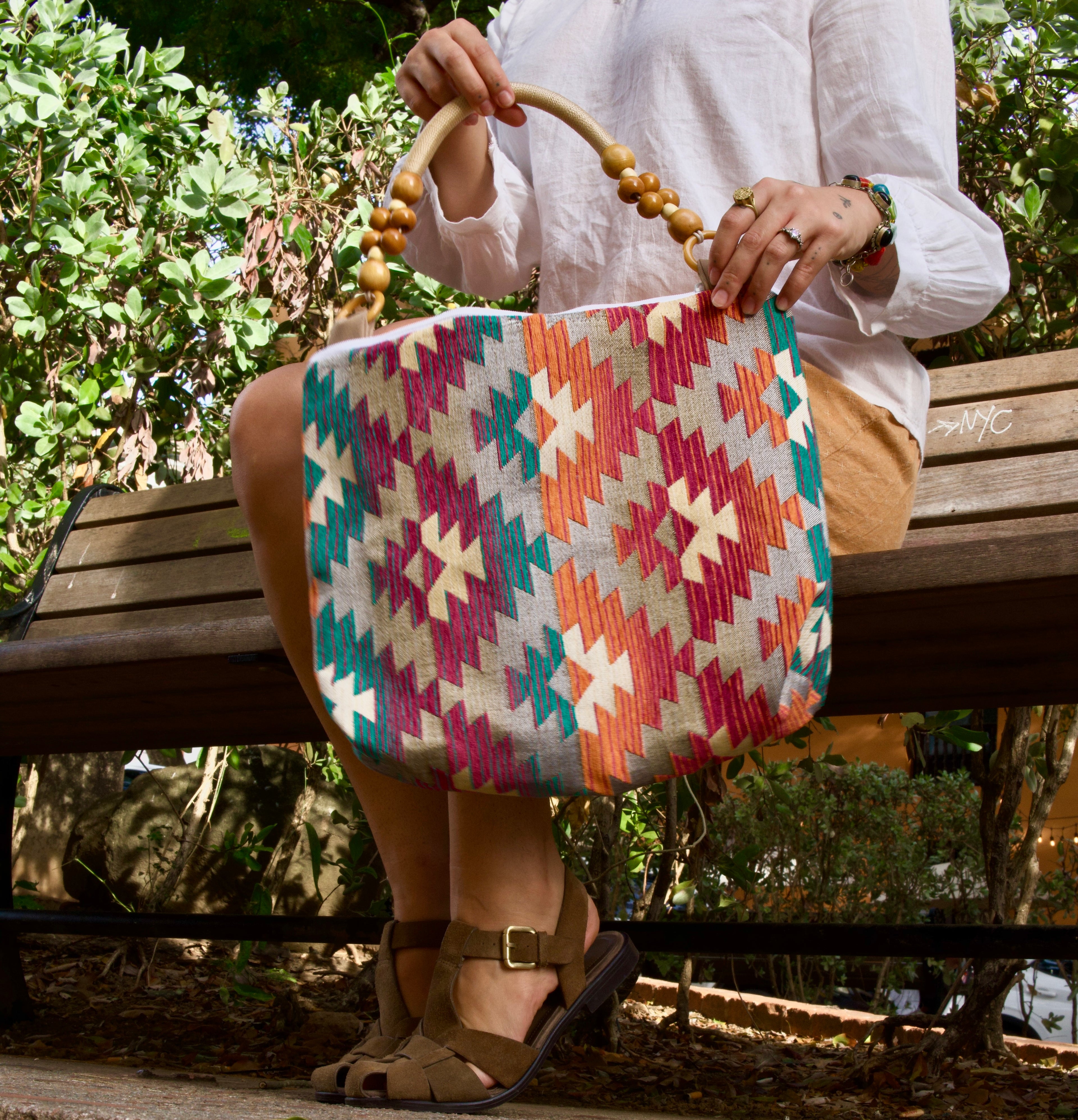 Handmade bag, Maya rosa.