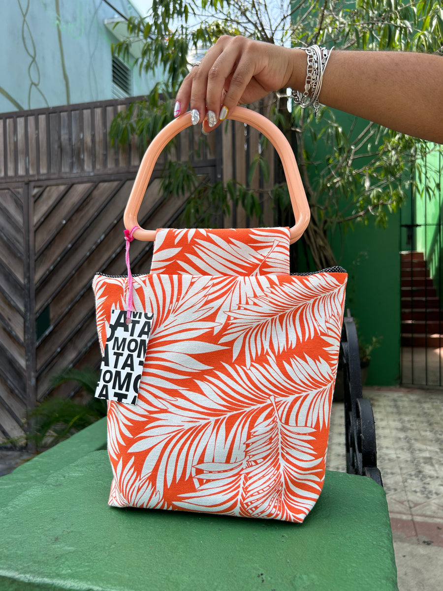 Handmade bag, Japandi Orange.