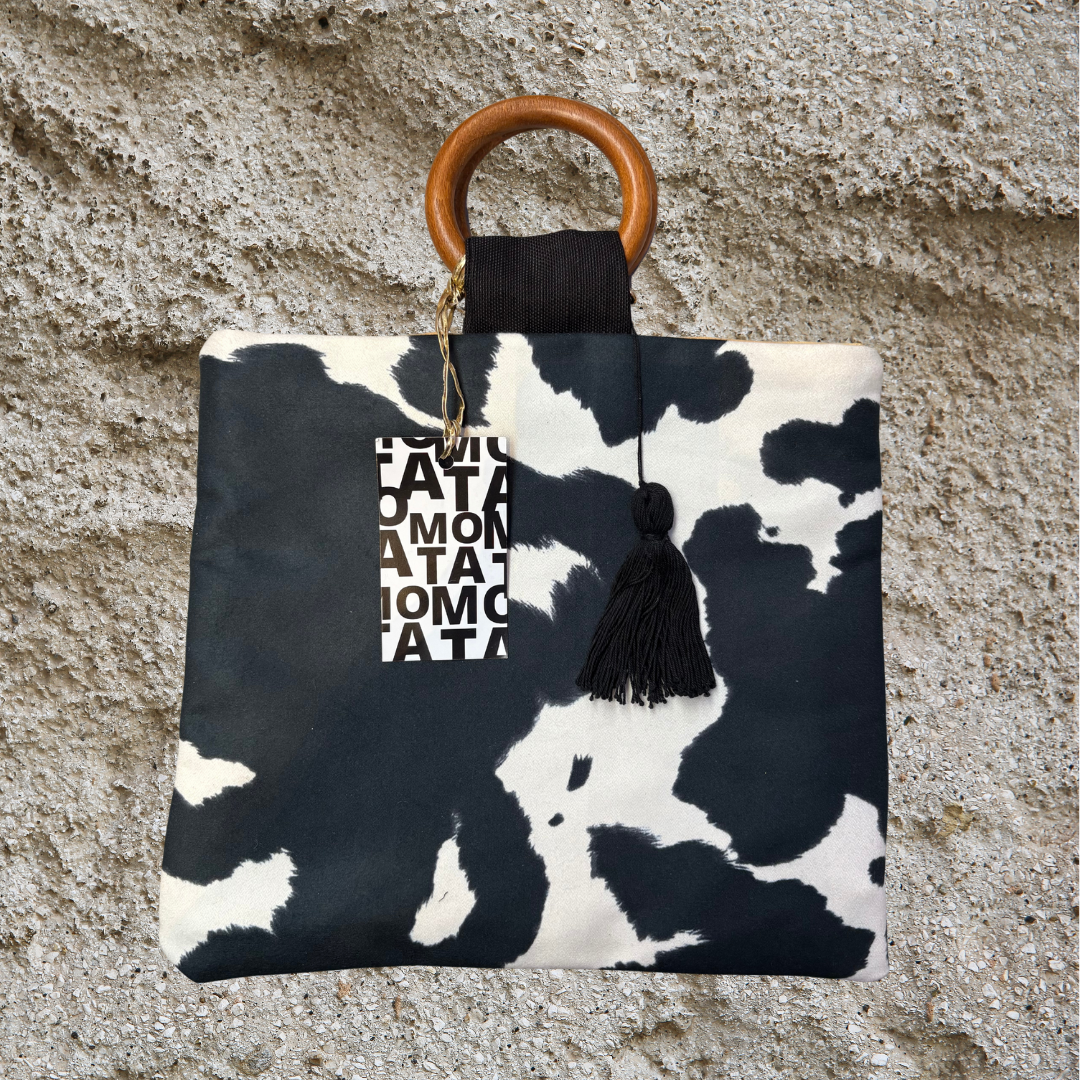 Handmade bag, Black Cow.