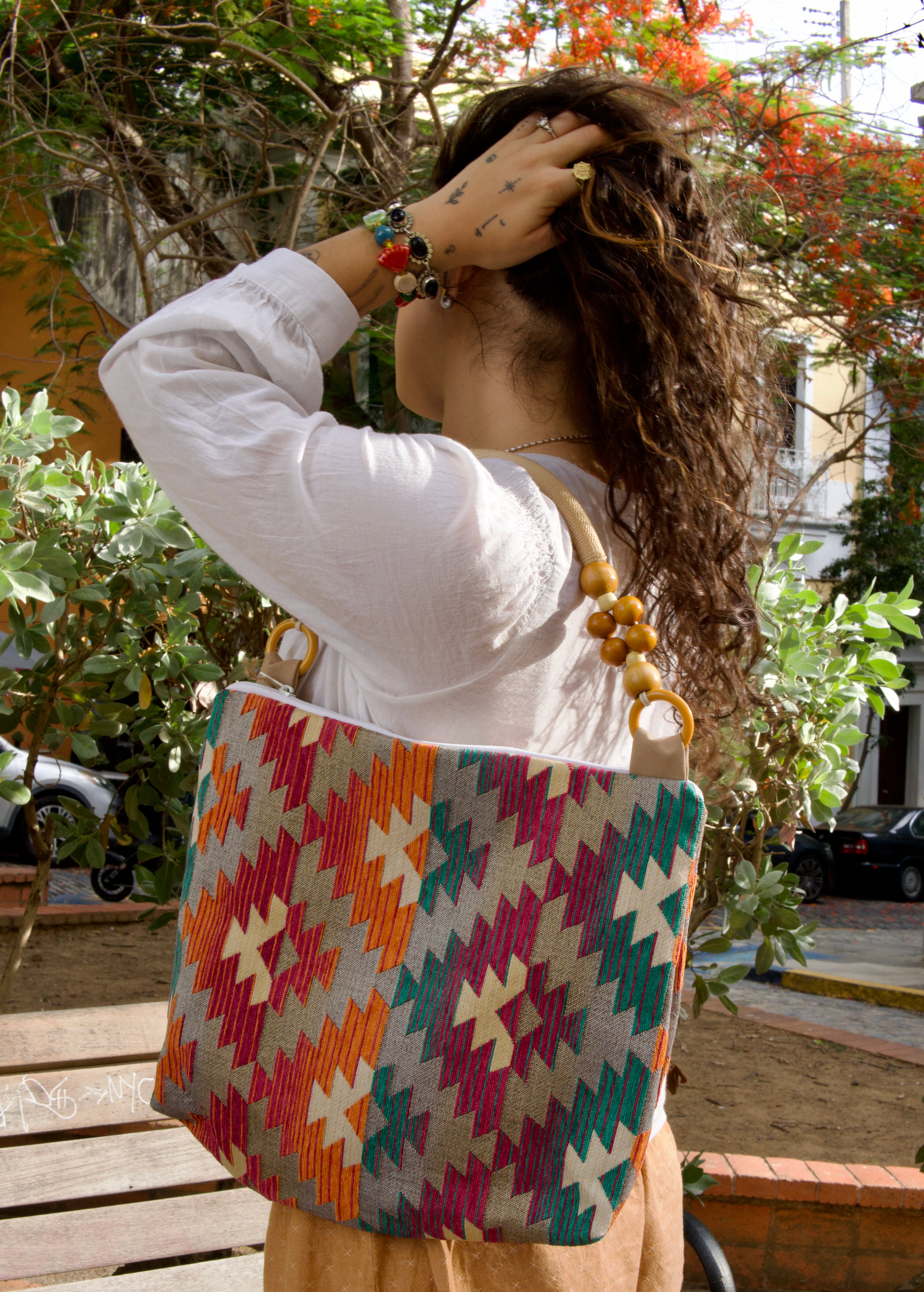 Handmade bag, Maya rosa.