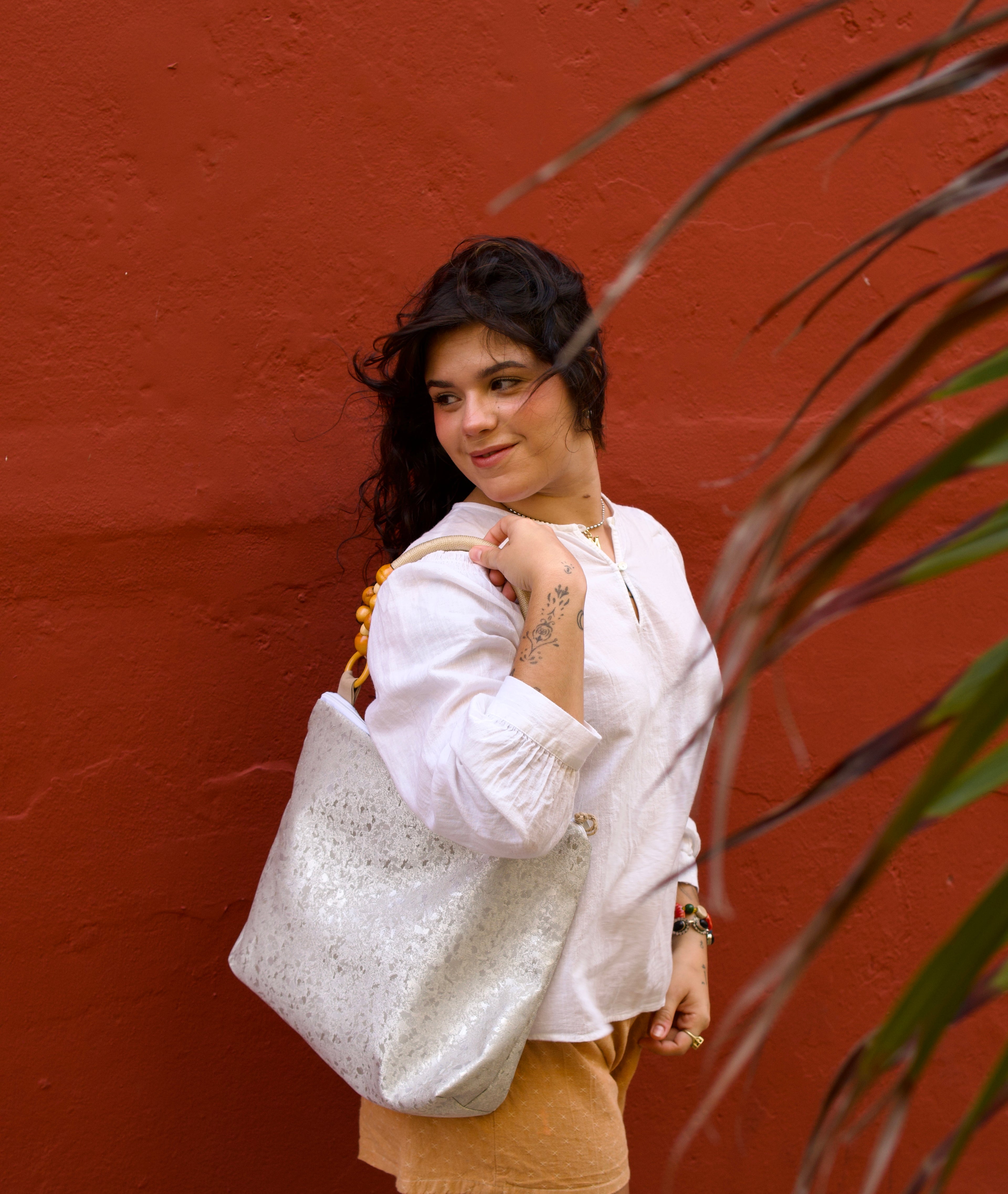 Handmade bag, Jungle Silver.