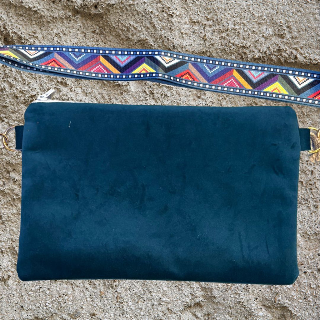 Handmade Fanny bag, Teal.