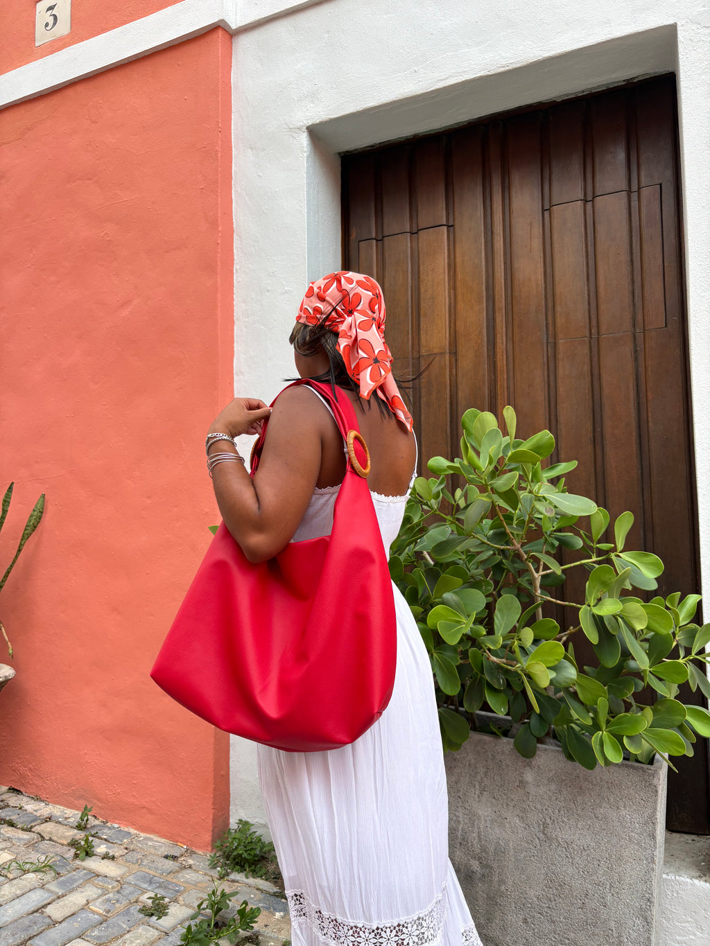 Handmade Tote bag, Red.
