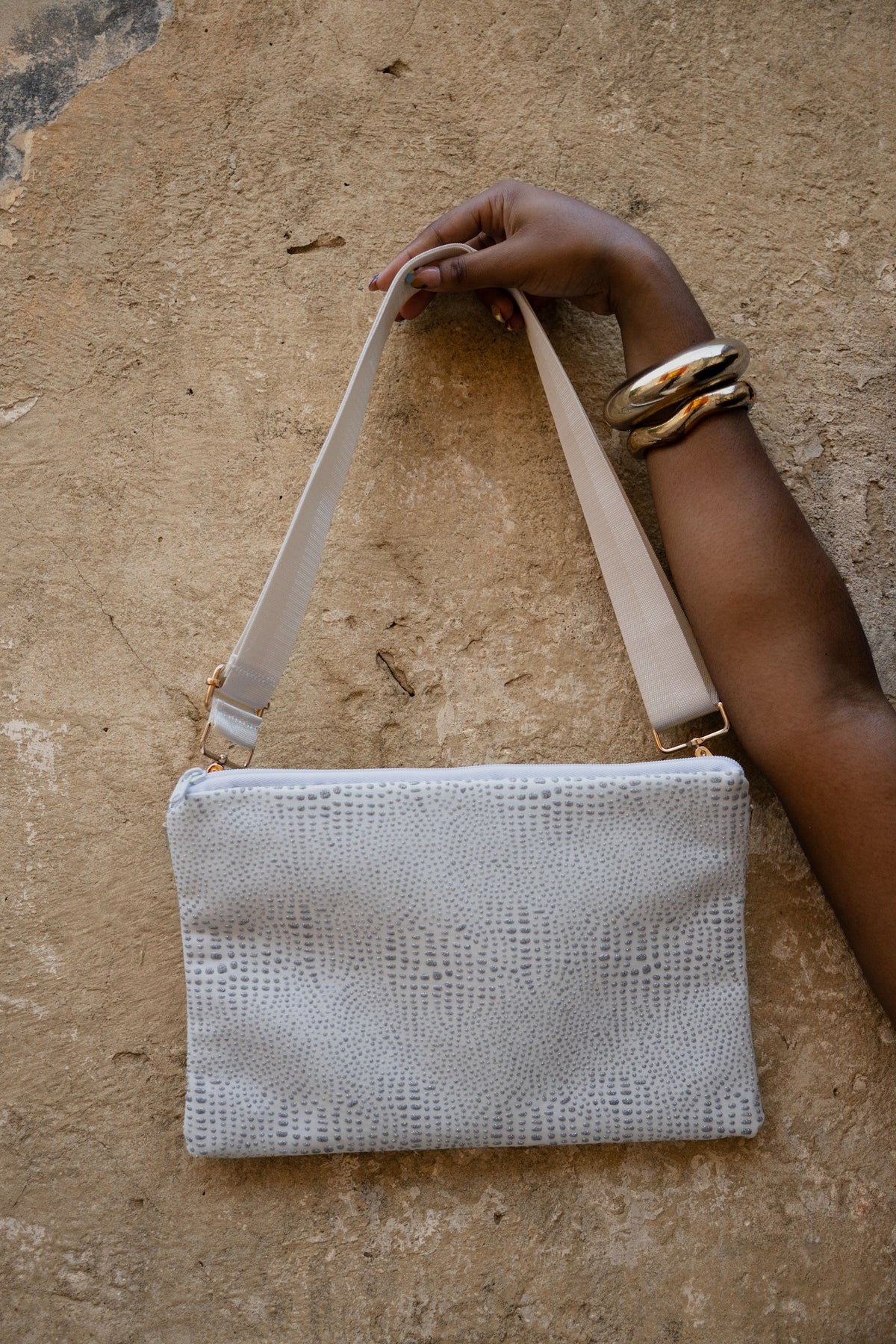 Handmade bag, White Snake.