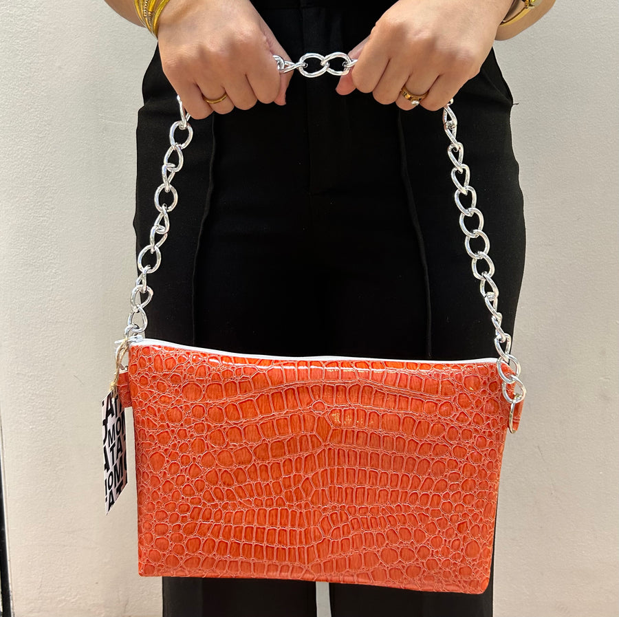 Handmade bag, Sparkle Orange.