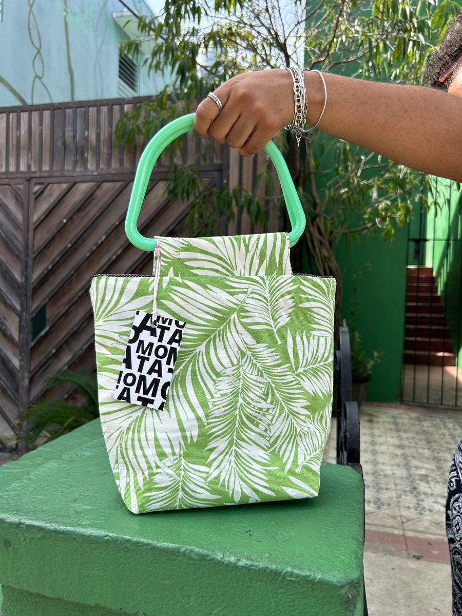 Handmade bag, Japandi Green.