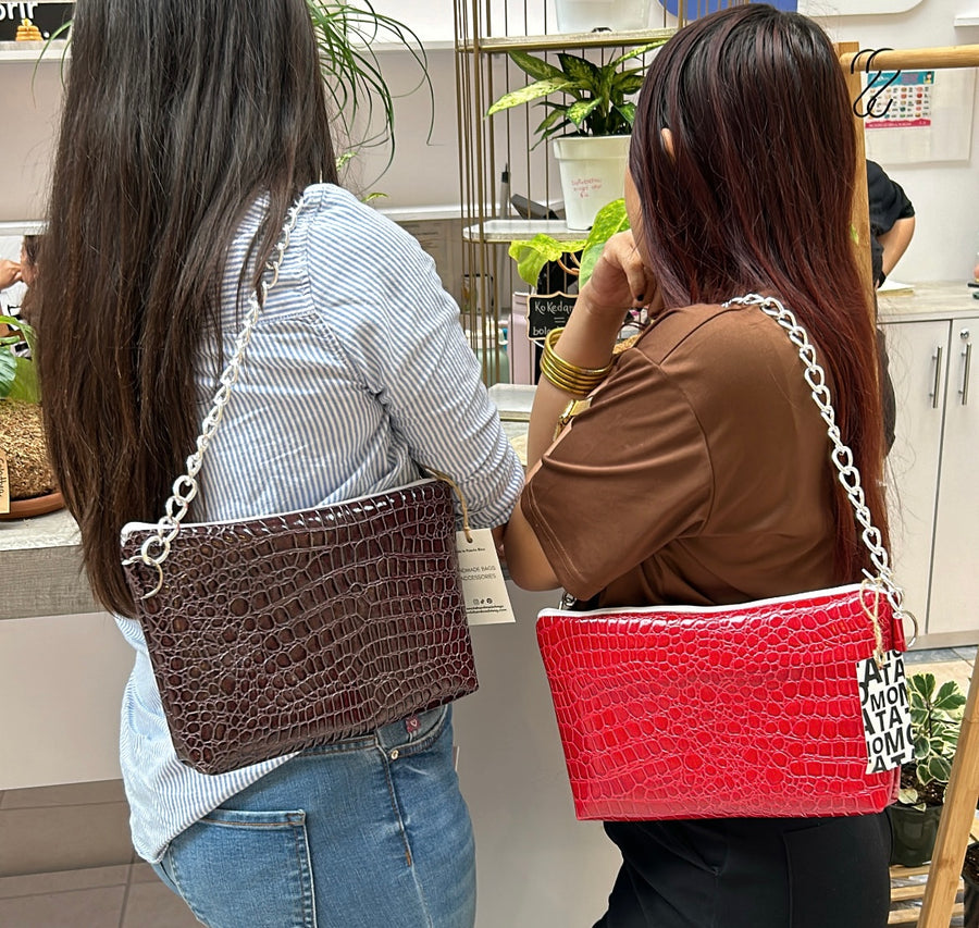 Handmade bag, Sparkle Orange.