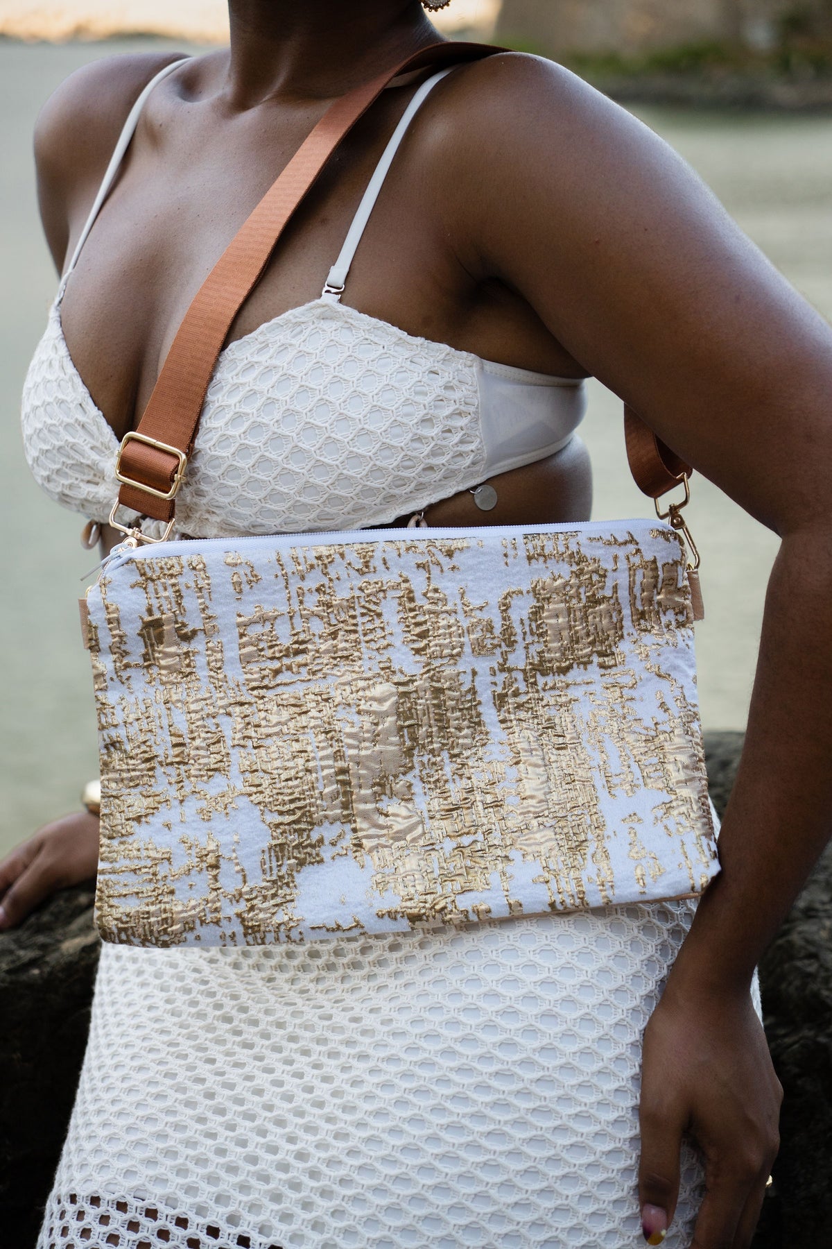 Handmade bag, Gold Boho.