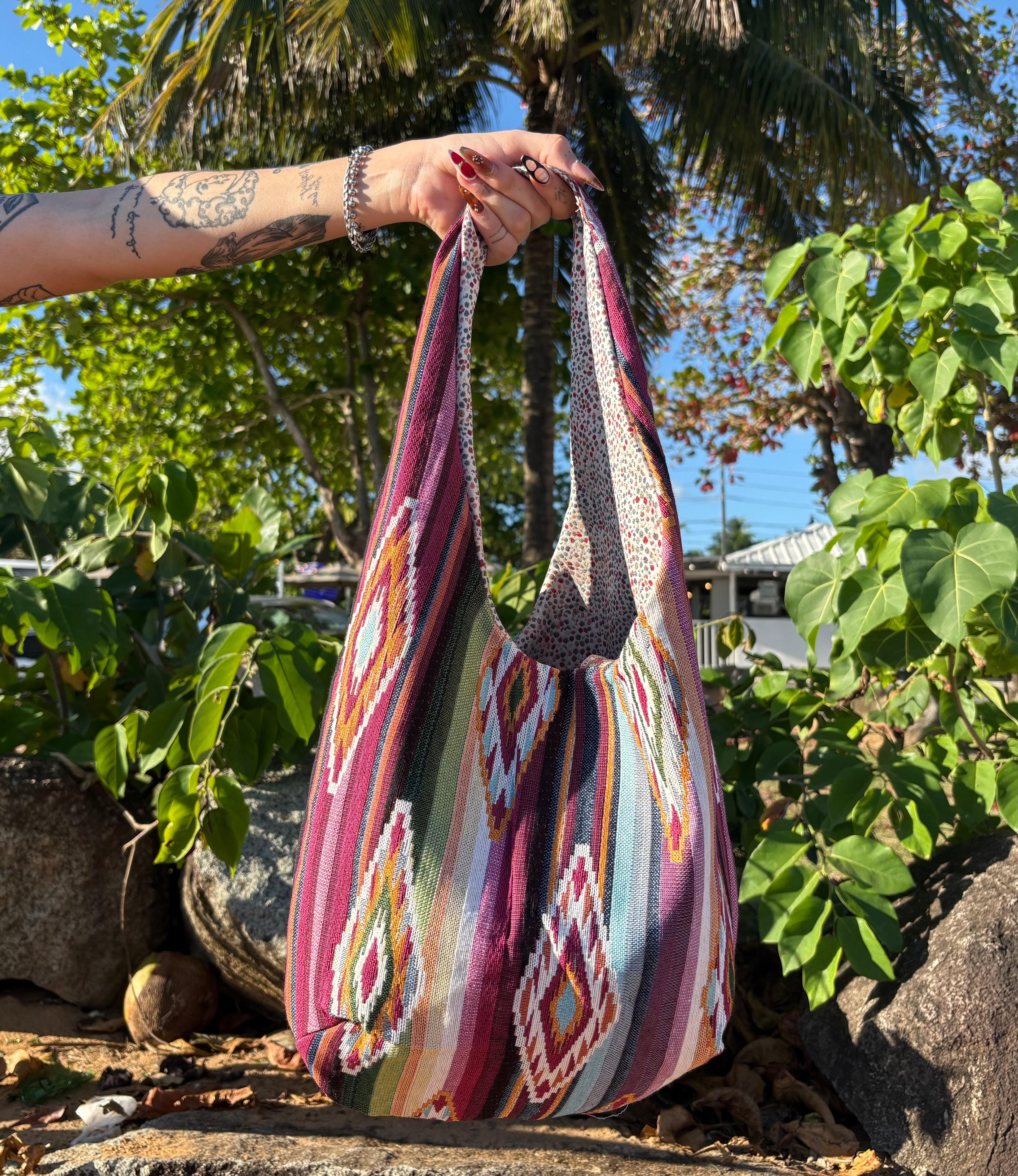 Handmade Tote bag, Taino Rosa.