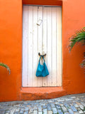 Handmade Tote bag, Aqua.