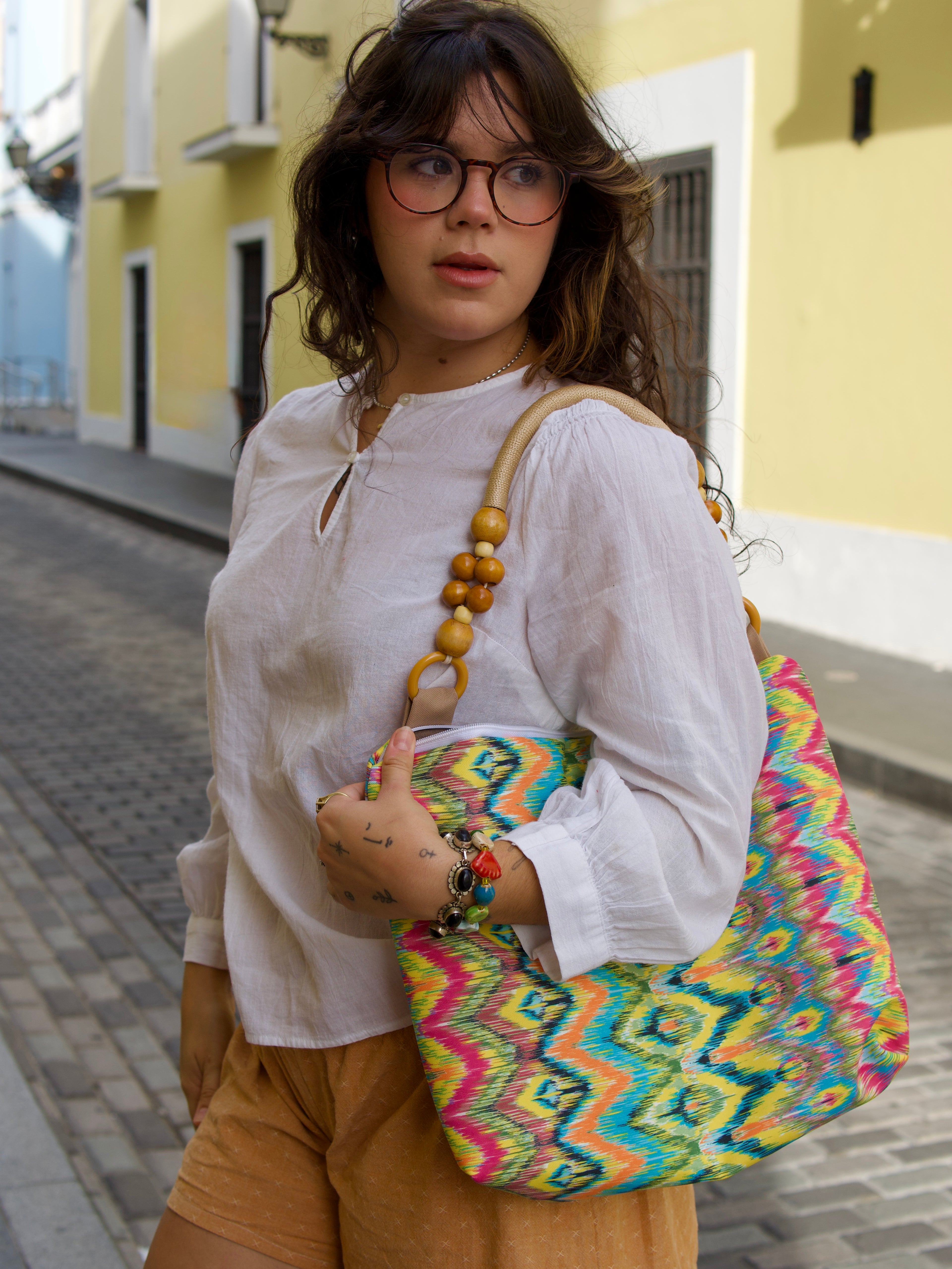 Handmade bag, Rumba Rosa.