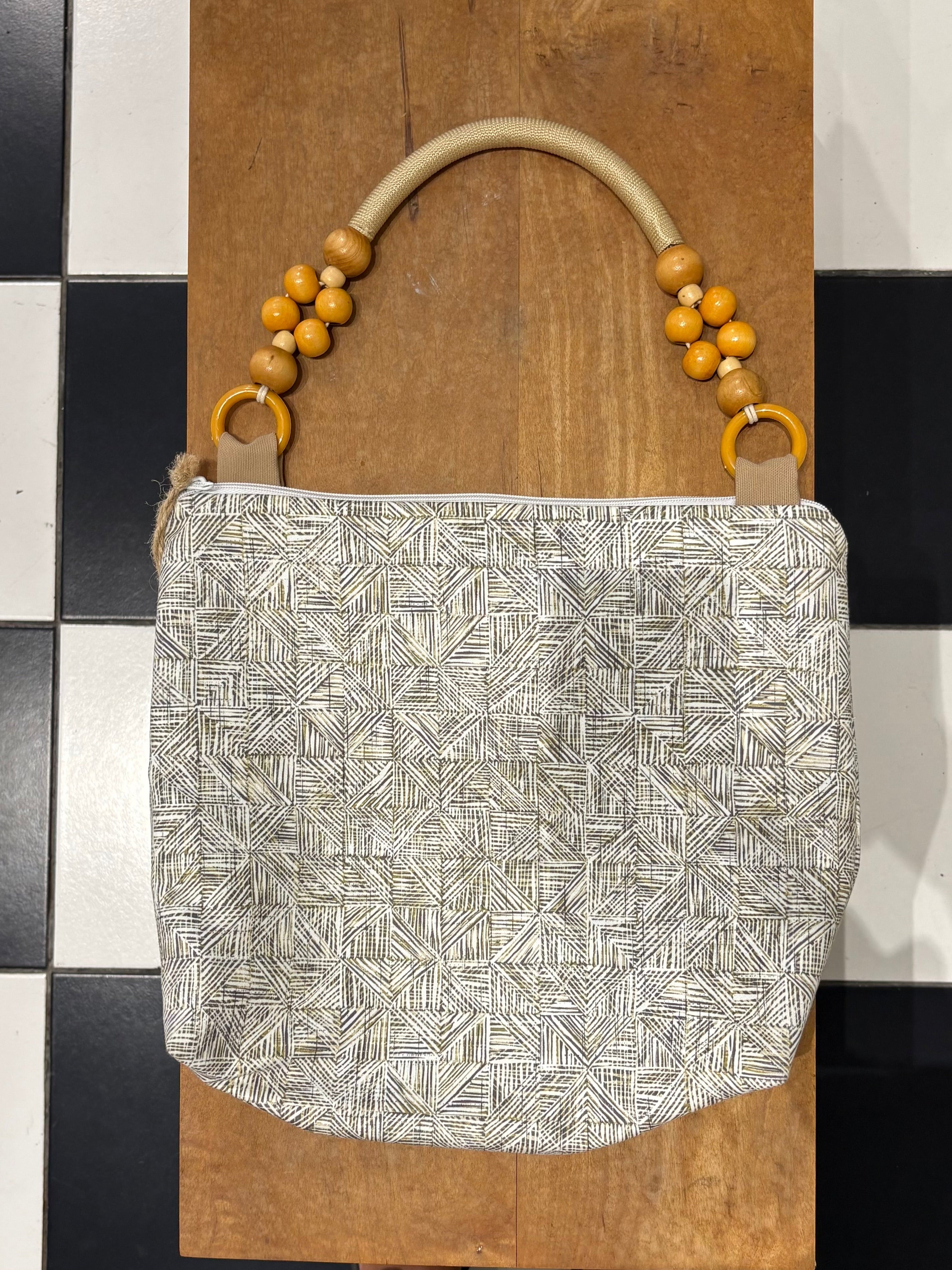 Handmade bag, Rattan White.