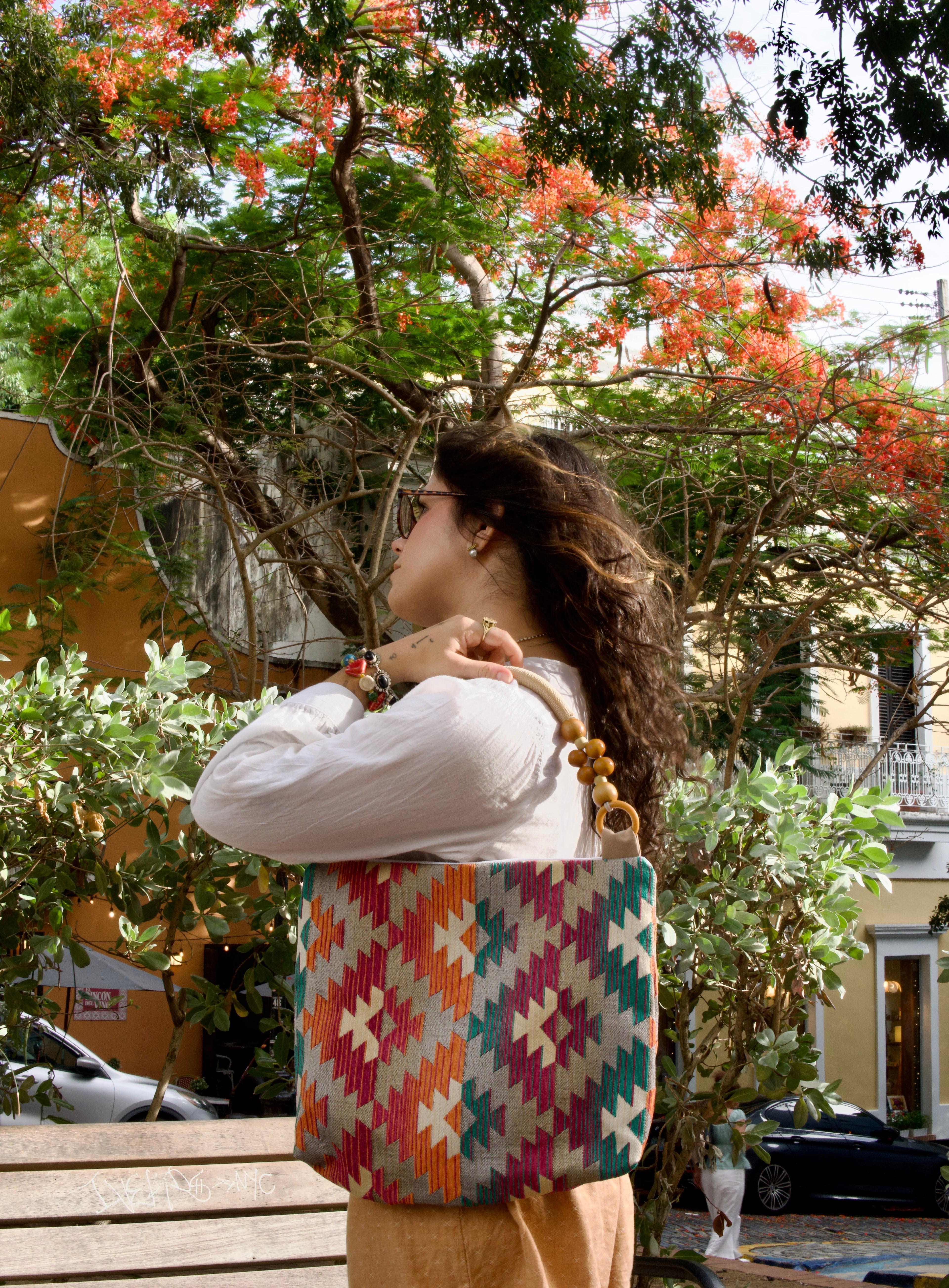 Handmade bag, Maya rosa.