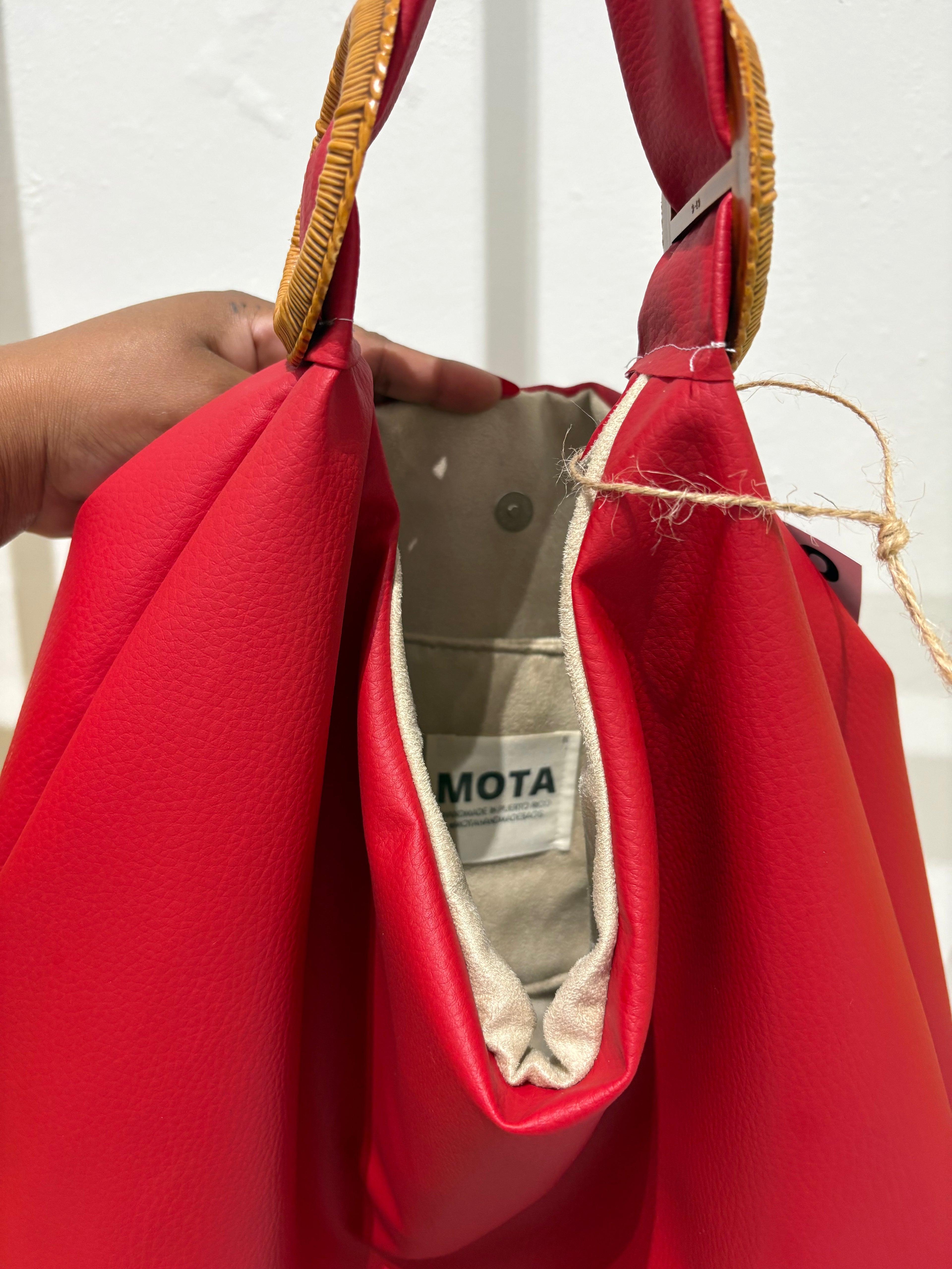 Handmade Tote bag, Red.