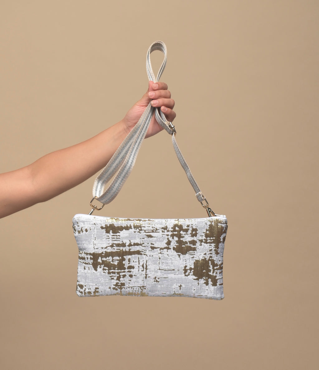 Handmade bag, Silver/Gold Boho.