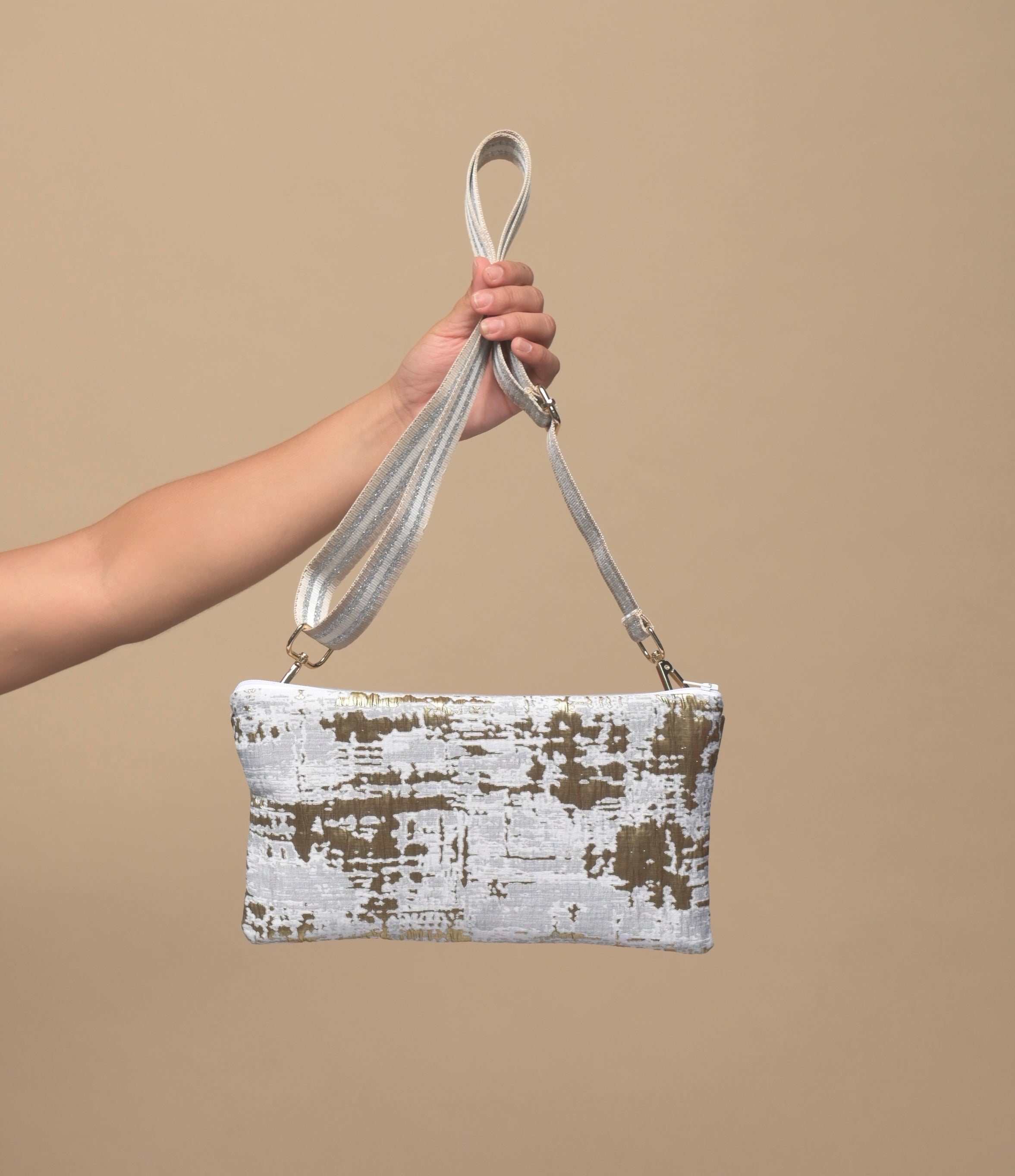 Handmade bag, Silver/Gold Boho.