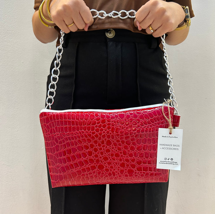 Handmade bag, Sparkle Red.