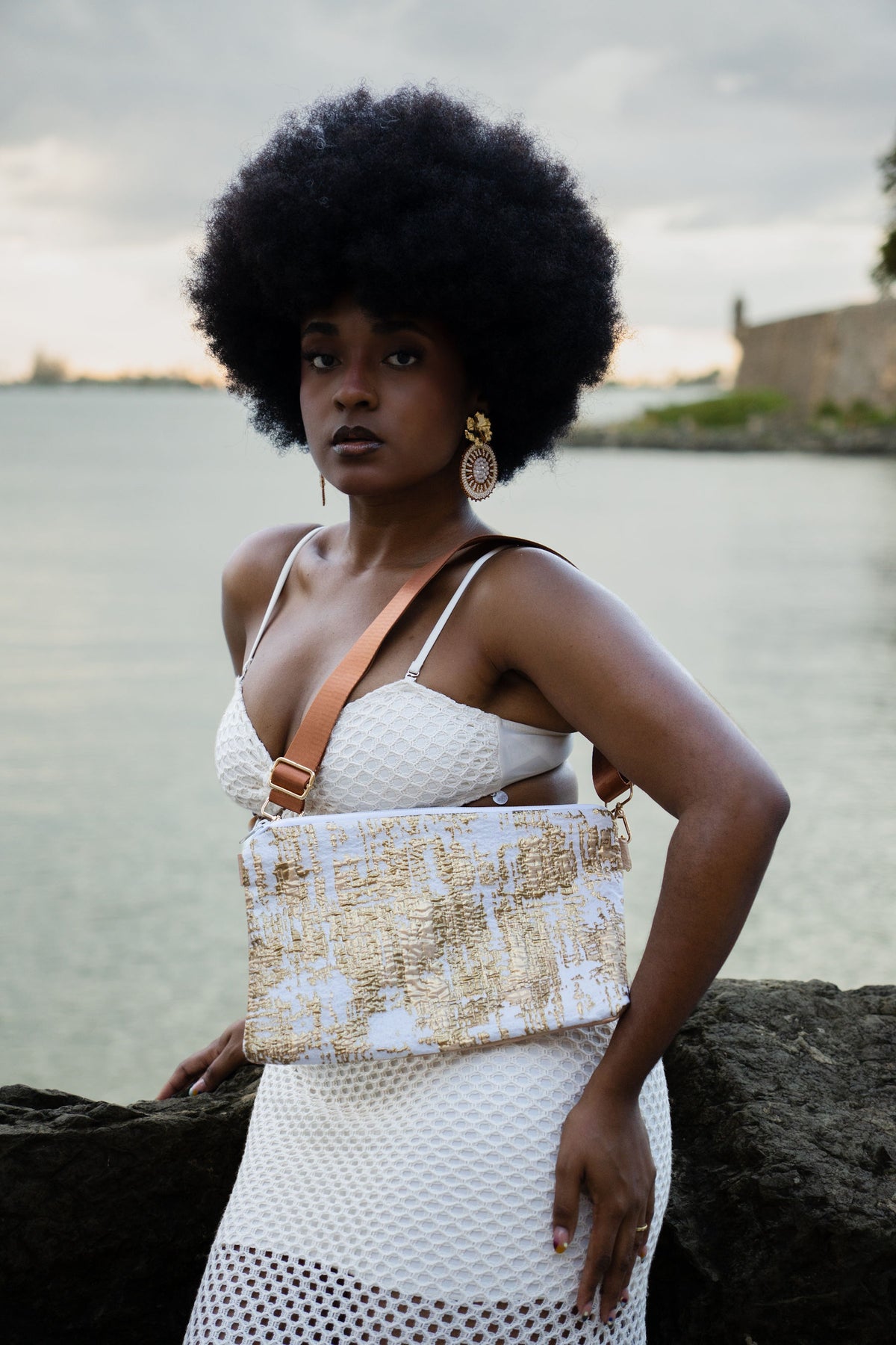 Handmade bag, Gold Boho.