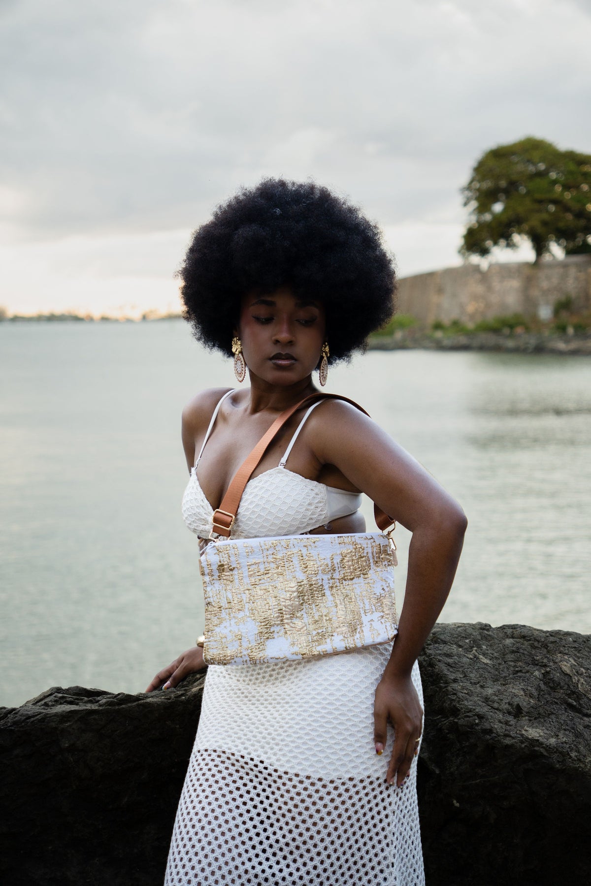 Handmade bag, Gold Boho.