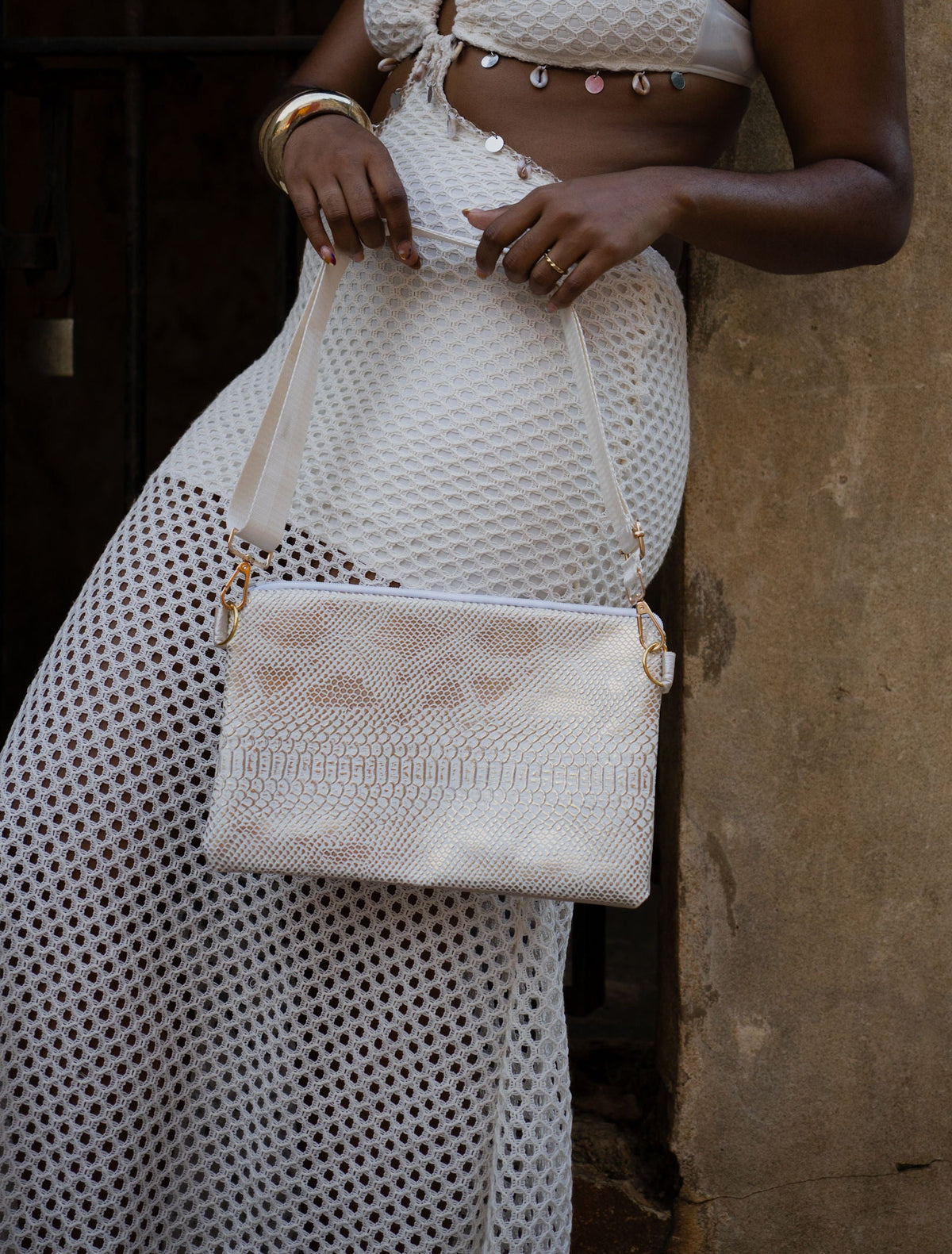 Handmade bag, Gold Snake.