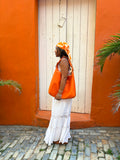 Handmade Tote bag, Orange.