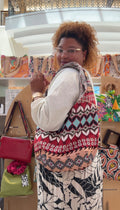 Handmade Tote bag, Caribe Rojo.