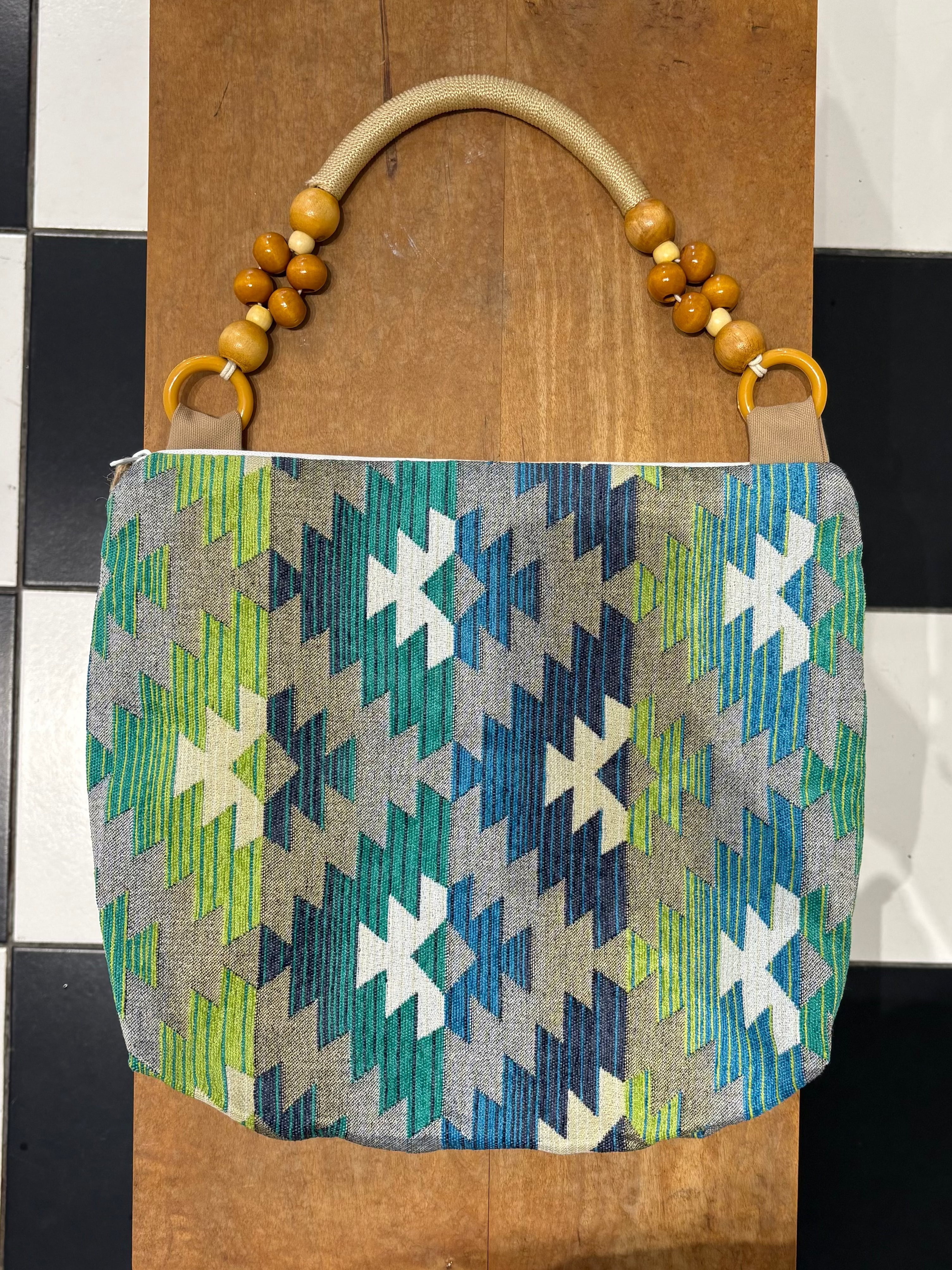 Handmade bag, Maya blue.