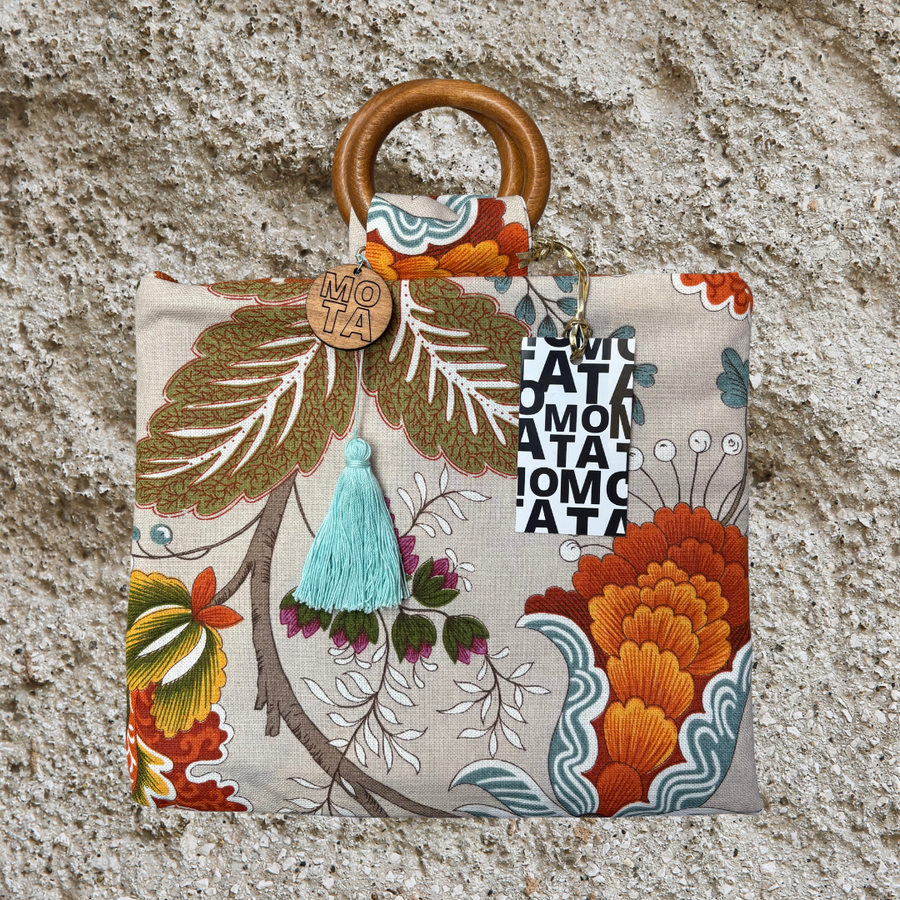 Handmade bag, Vintage flower.