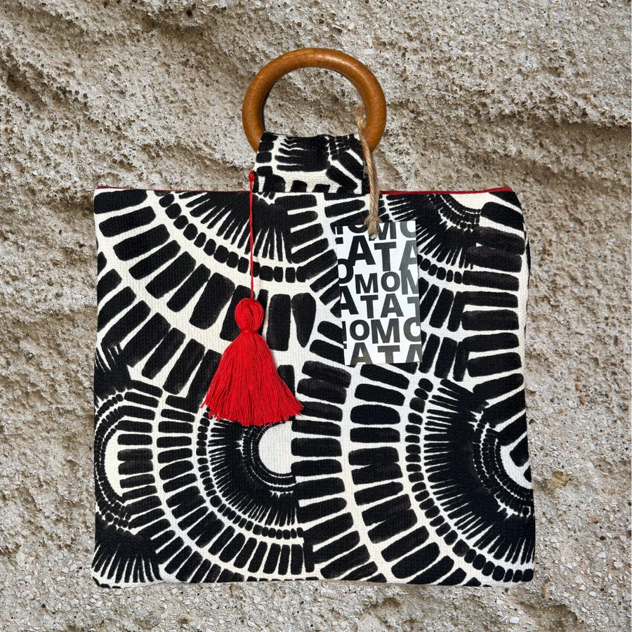 Handmade bag, B&W.
