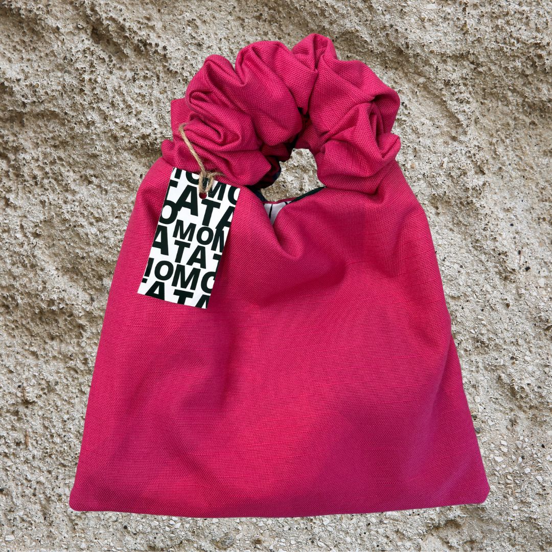 Scrunchie-Tasche, Farbe Fucsia.