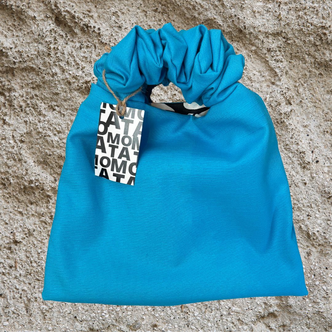 Scrunchie-Tasche, Farbe Blau.