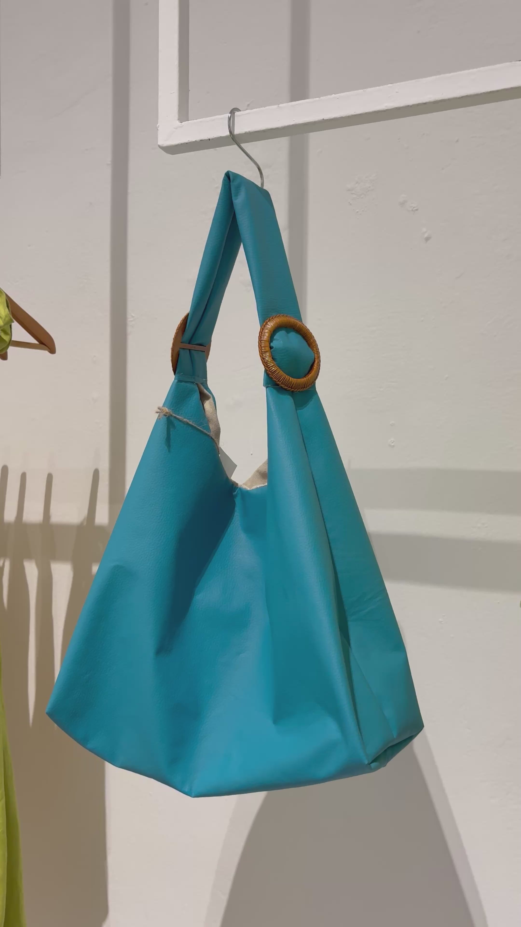 Handmade Tote bag, Aqua.