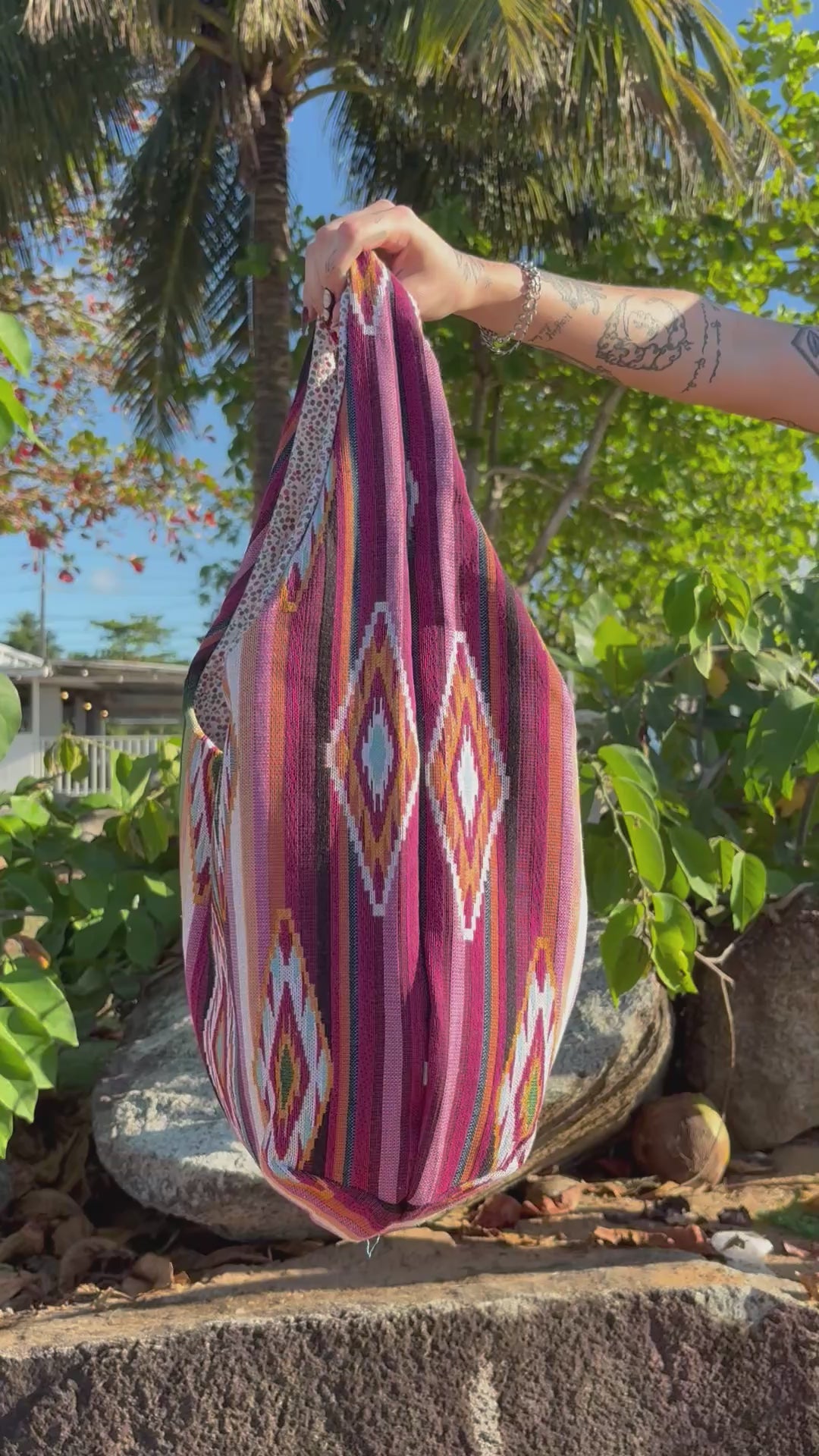 Handmade Tote bag, Taino Rosa.
