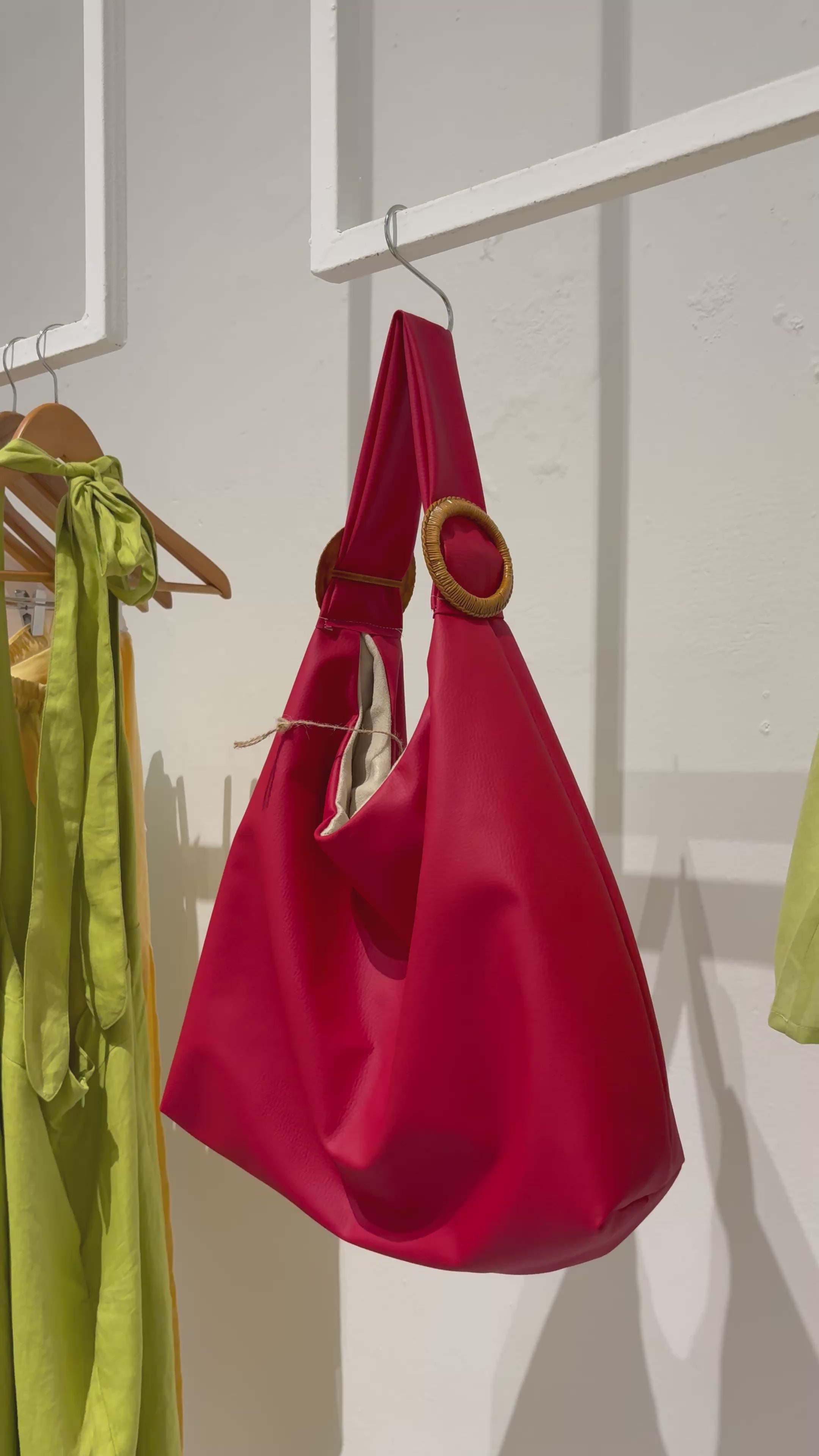 Handmade Tote bag, Red.