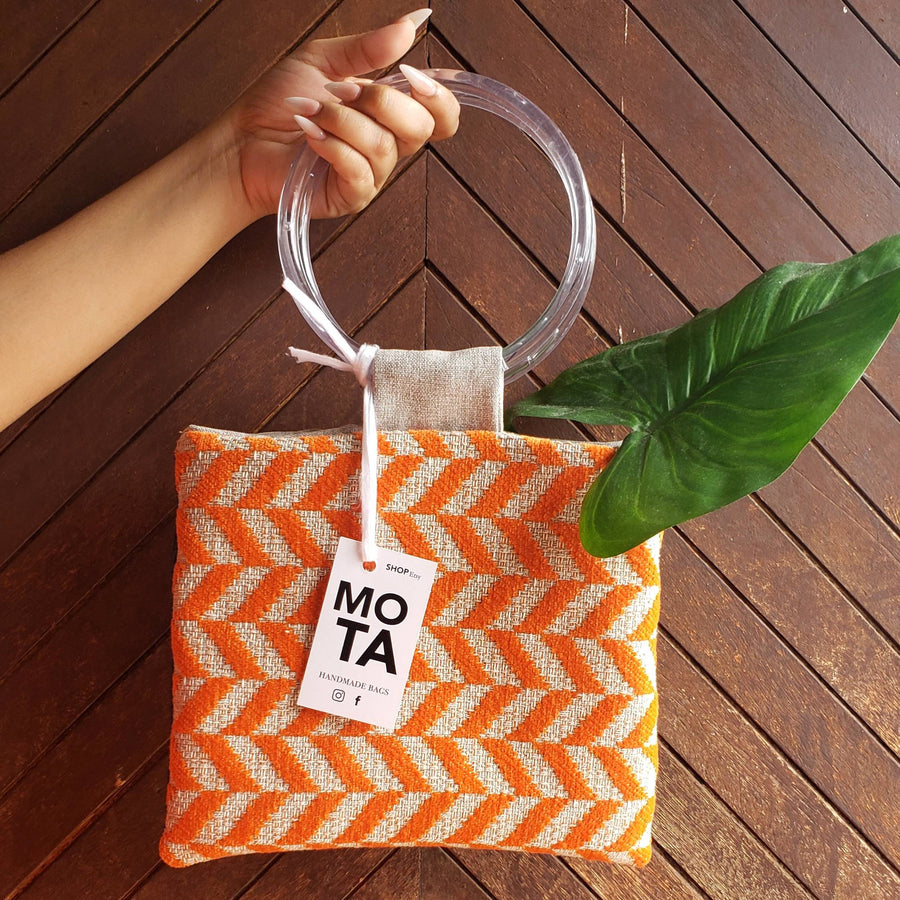 Handmade bag, Electro Orange.
