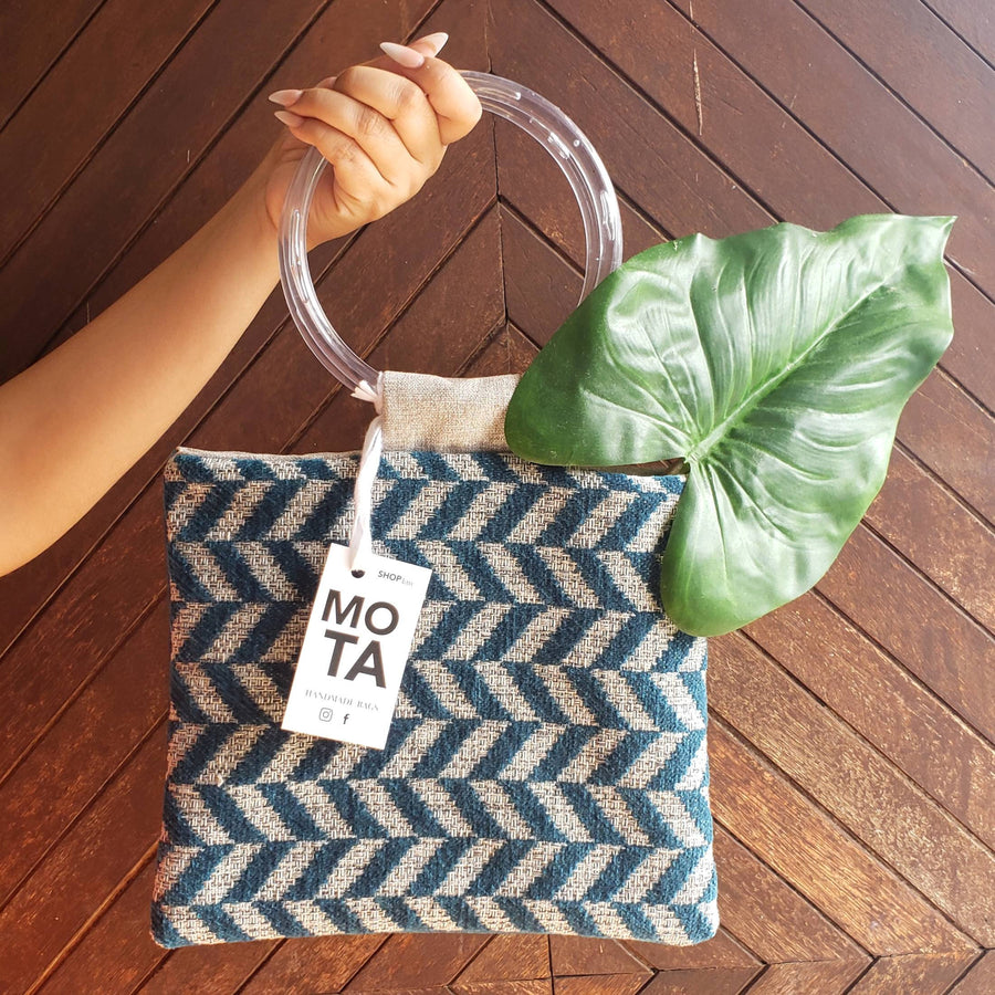 Handmade bag, Electro Teal.