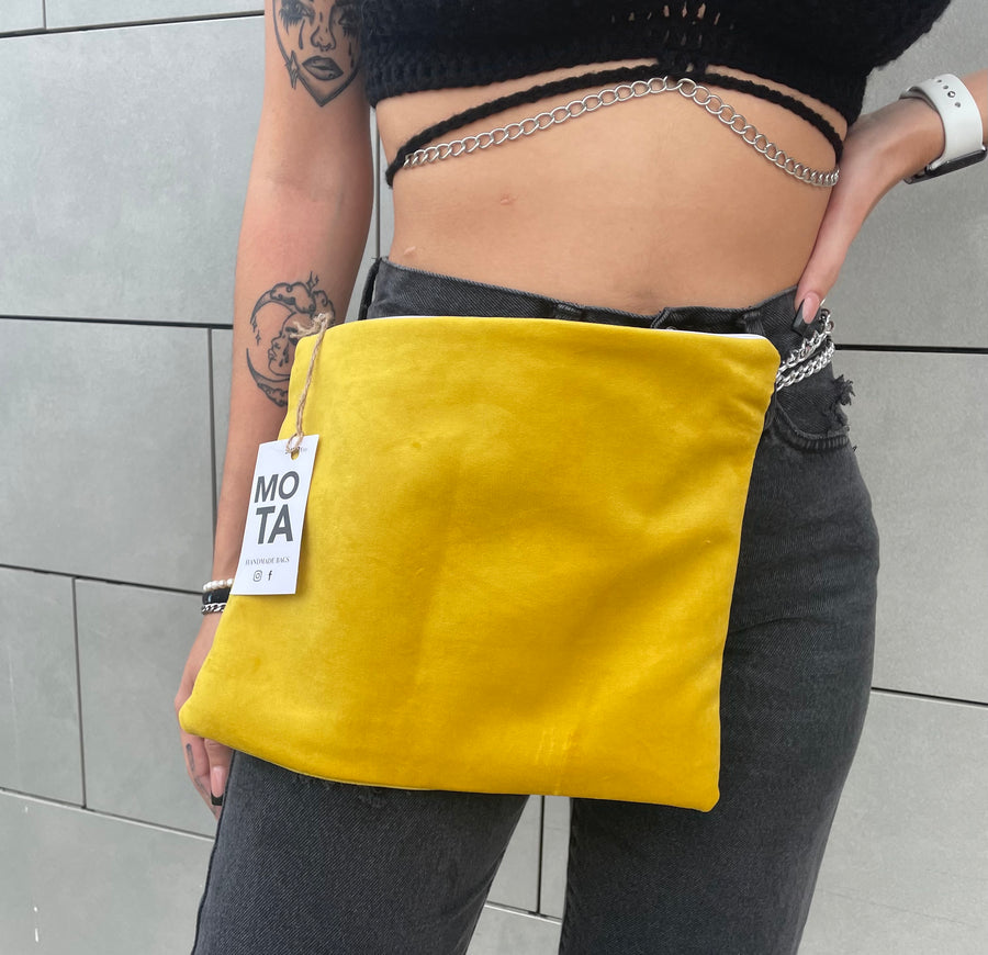 Handmade Fanny bag, Yellow.