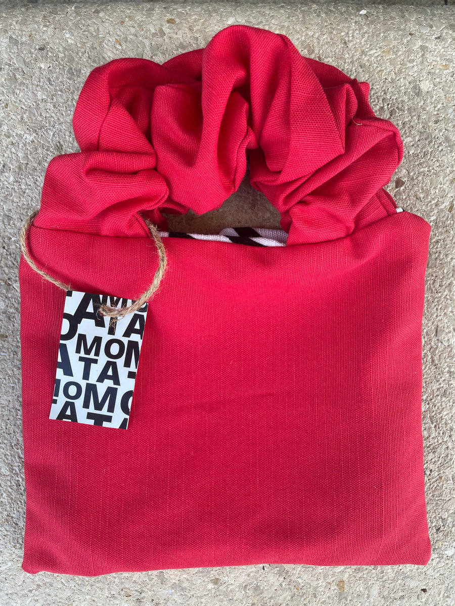 Scrunchie-Tasche, Farbe Rot.