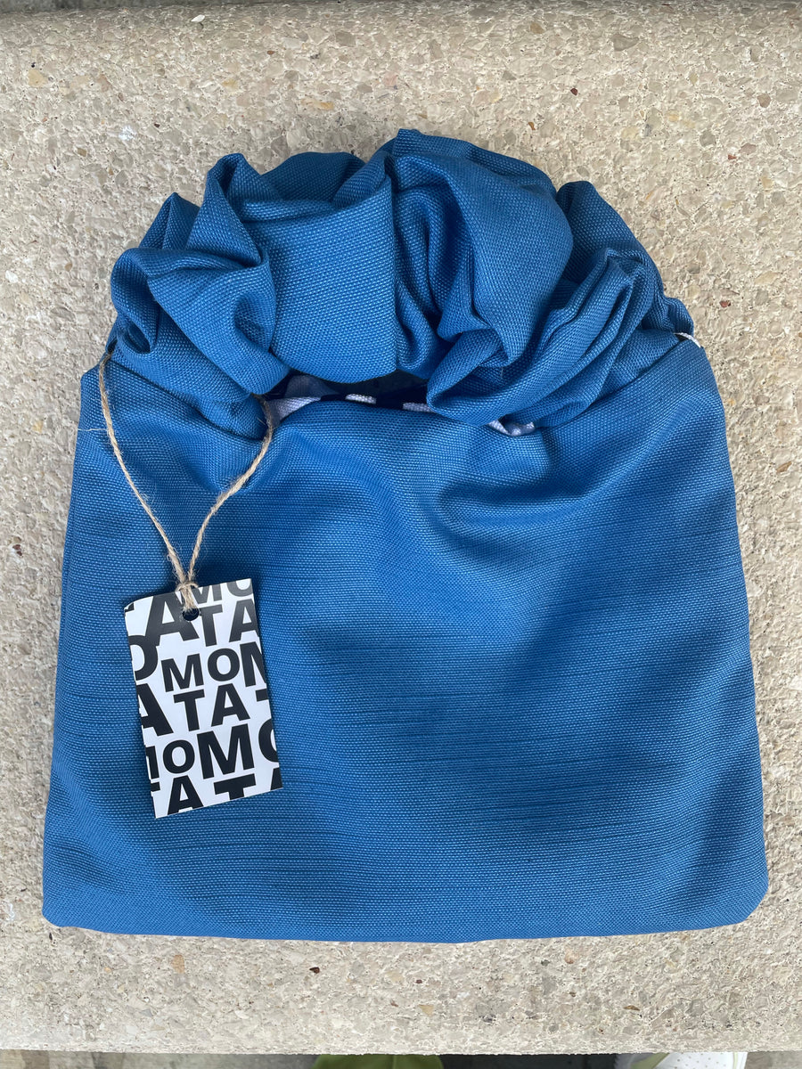Scrunchie-Tasche, Farbe Blau.