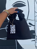 Scrunchie-Tasche, Farbe Schwarz.