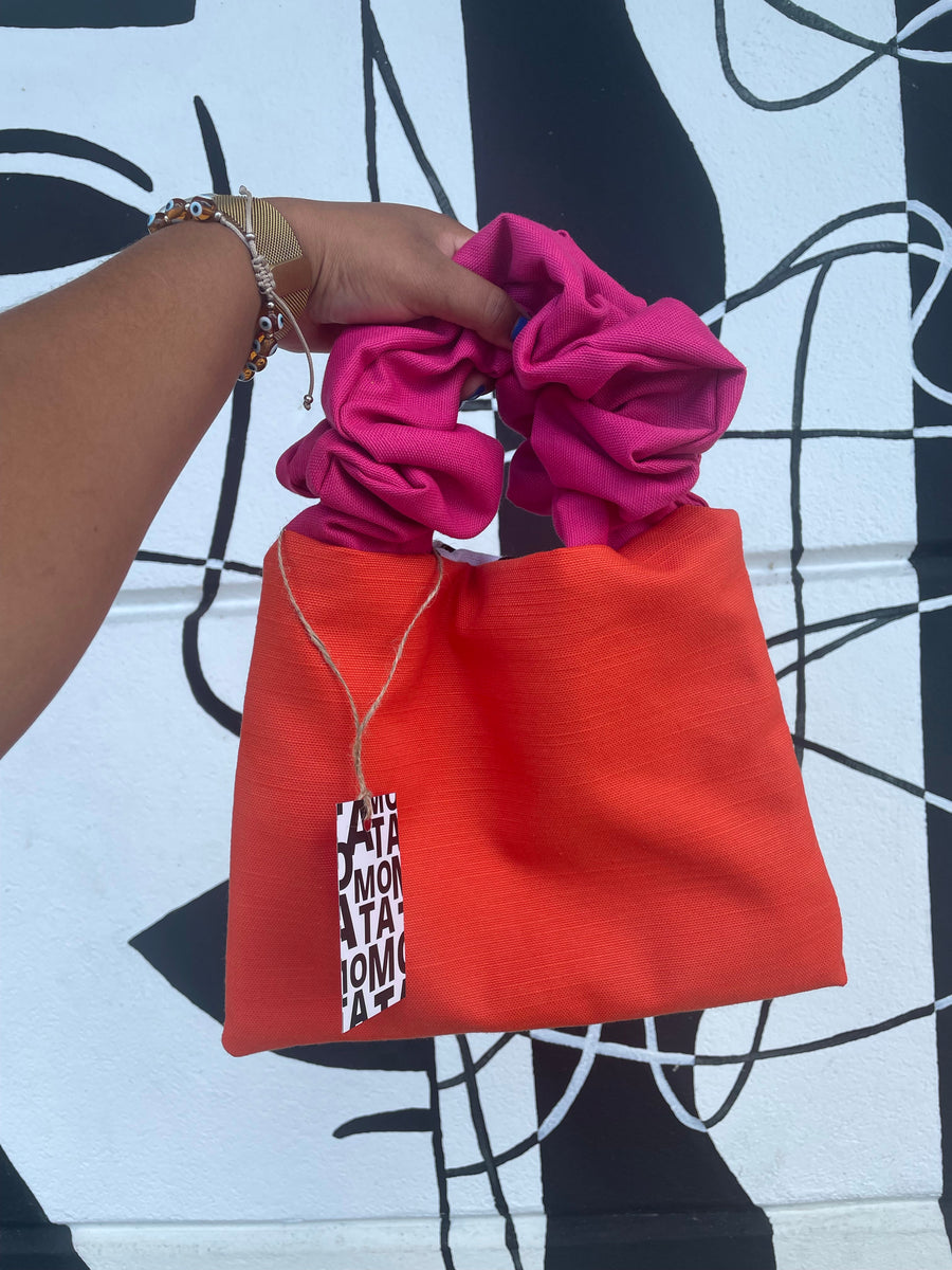 Scrunchie bag, Color block custom.