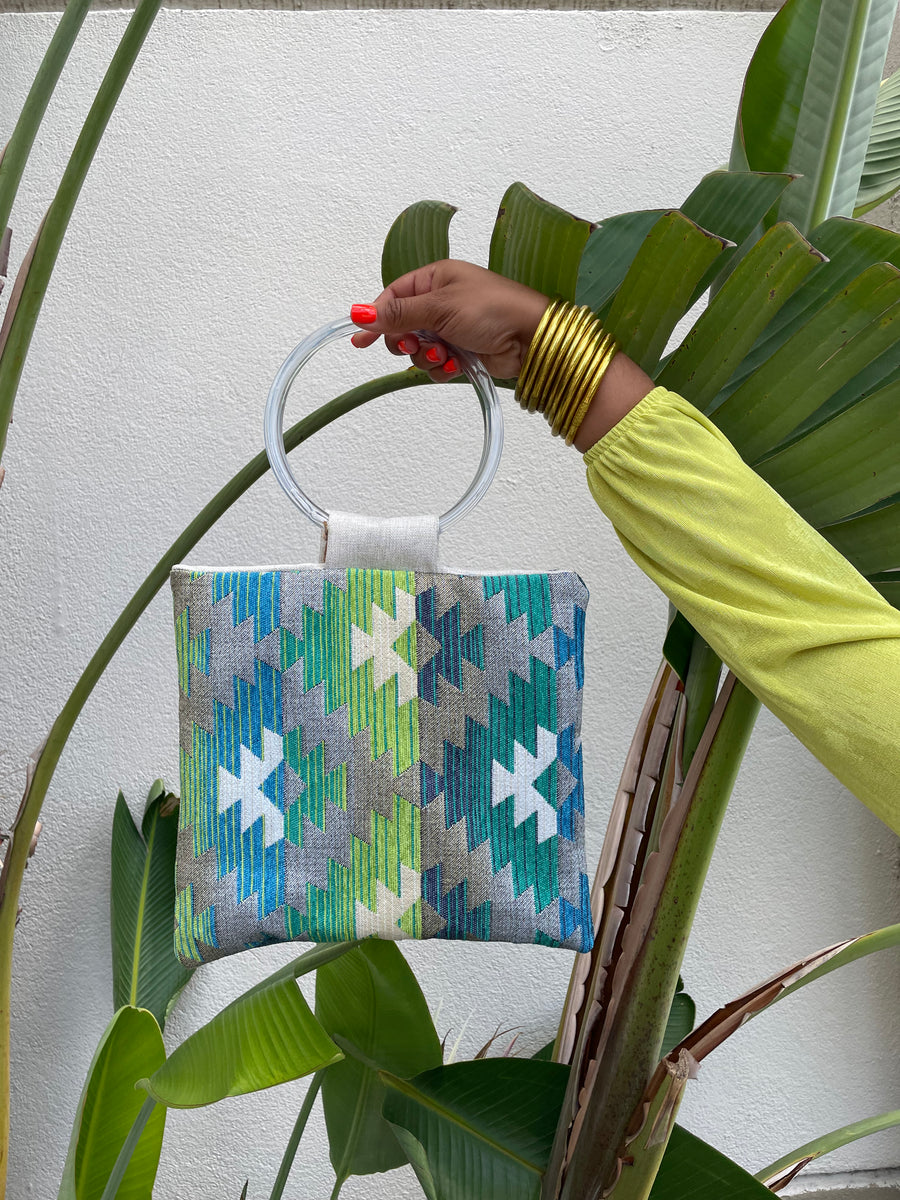 Handgefertigte Tasche, Maya Azul.